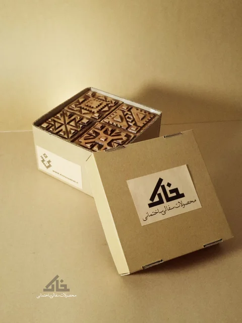 سفال برجسته قالبی طرح گلیم «مجموعه سفال گلیم25»