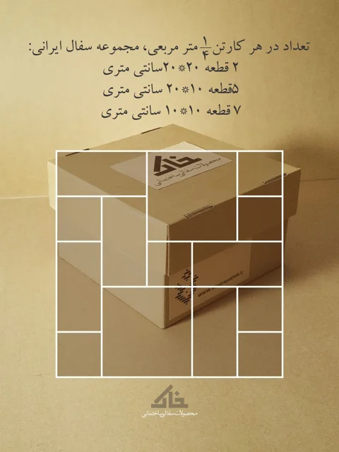 سفال برجسته قالبی  «طرح ایرانی»50*50 سانتی متر(یک چهارم متر مربع) 14 قطعه