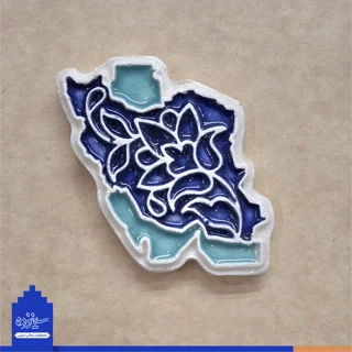نگاره سـرامیکی (پیکسل) آهنربایی - طرح «نقشه ایـران» با تـزیین خَتایی