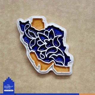 نگاره سـرامیکی (پیکسل) آهنربایی - طرح «نقشه ایـران» با تـزیین خَتایی